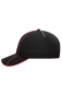 Preview: 6 Panel Polyester Cap in schwarz / rot